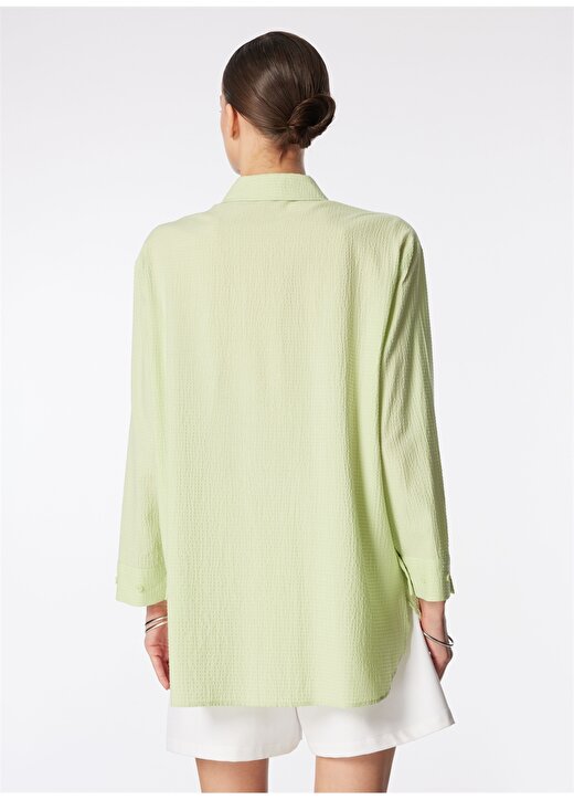 Faik Sönmez Gömlek Yaka Açık Yeşil Kadın Tunik U68689 4