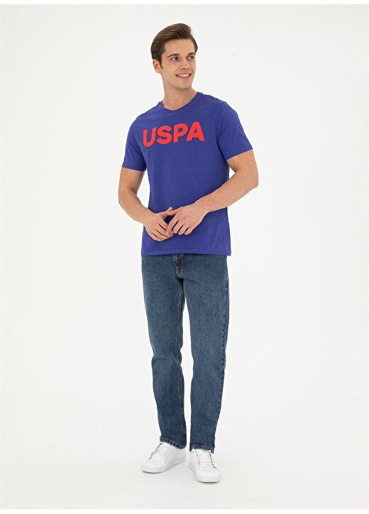 U.S. Polo Assn. Bisiklet Yaka Mavi Erkek T-Shirt GEARTIY024 4