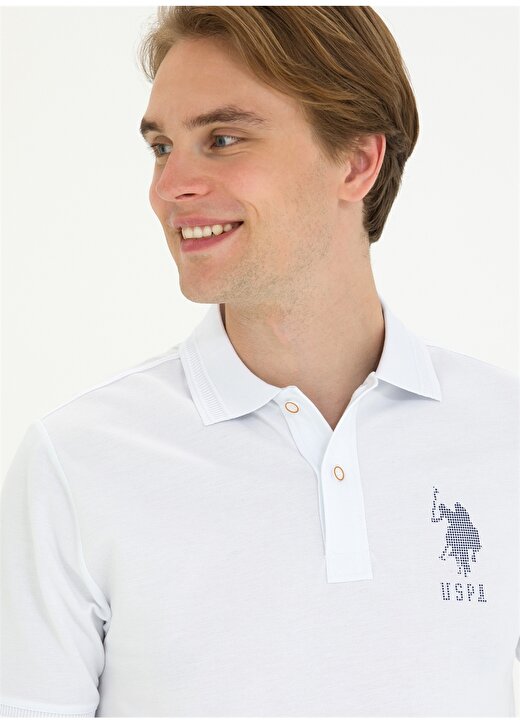 U.S. Polo Assn. Beyaz Erkek Regular Fit T-Shirt JAMA 2