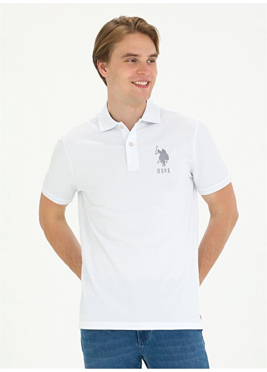 U.S. Polo Assn. Beyaz Erkek Regular Fit T-Shirt JAMA 3