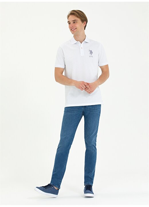 U.S. Polo Assn. Beyaz Erkek Regular Fit T-Shirt JAMA 4