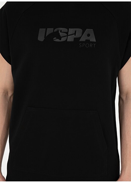 U.S. Polo Assn. Kapüşon Yaka Siyah Erkek T-Shirt NOMPE 2