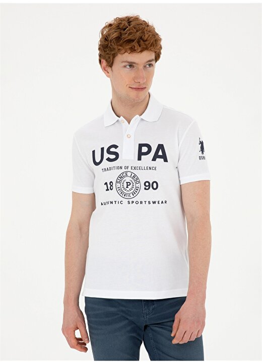 U.S. Polo Assn. Beyaz Erkek Slim Fit T-Shirt T-MANCA 1