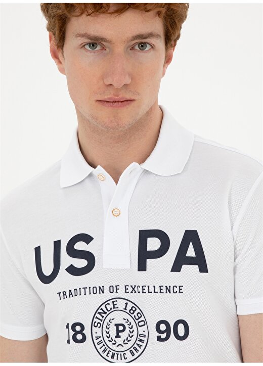 U.S. Polo Assn. Beyaz Erkek Slim Fit T-Shirt T-MANCA 2