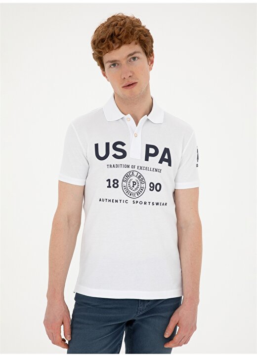 U.S. Polo Assn. Beyaz Erkek Slim Fit T-Shirt T-MANCA 3