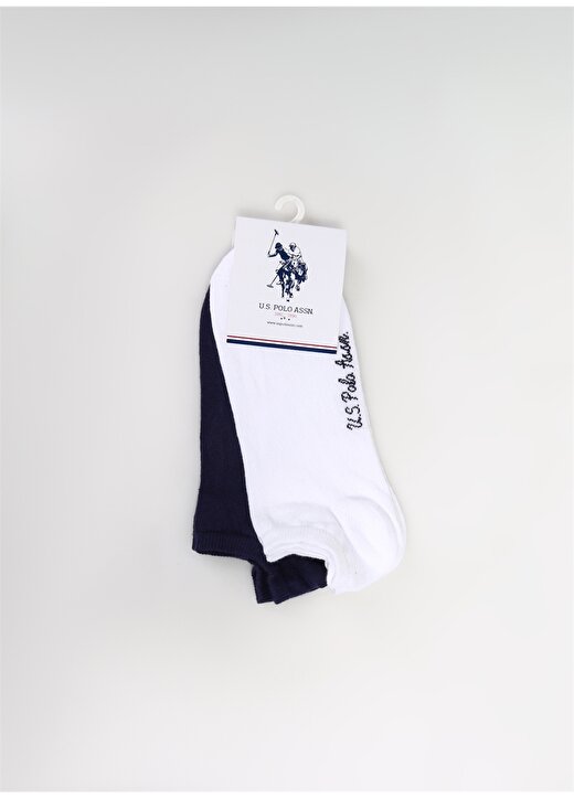 U.S. Polo Assn. Beyaz Kadın Patik Çorap CORAIY24- 2'Lİ 1