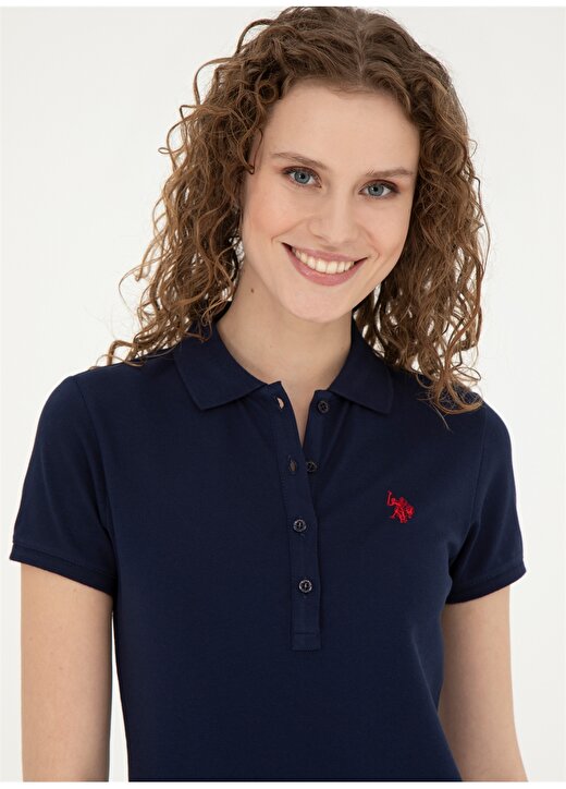 U.S. Polo Assn. Lacivert Kadın Slim Fit Polo T-Shirt GTP-IY24 1