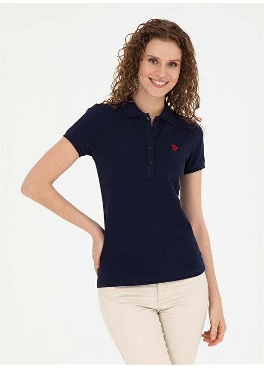 U.S. Polo Assn. Lacivert Kadın Slim Fit Polo T-Shirt GTP-IY24 2