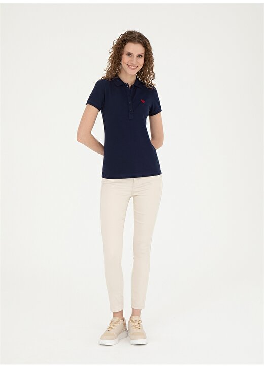 U.S. Polo Assn. Lacivert Kadın Slim Fit Polo T-Shirt GTP-IY24 3