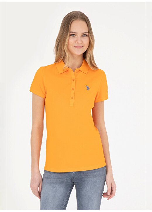 U.S. Polo Assn. Turuncu Kadın Slim Fit T-Shirt GTP-IY24 1