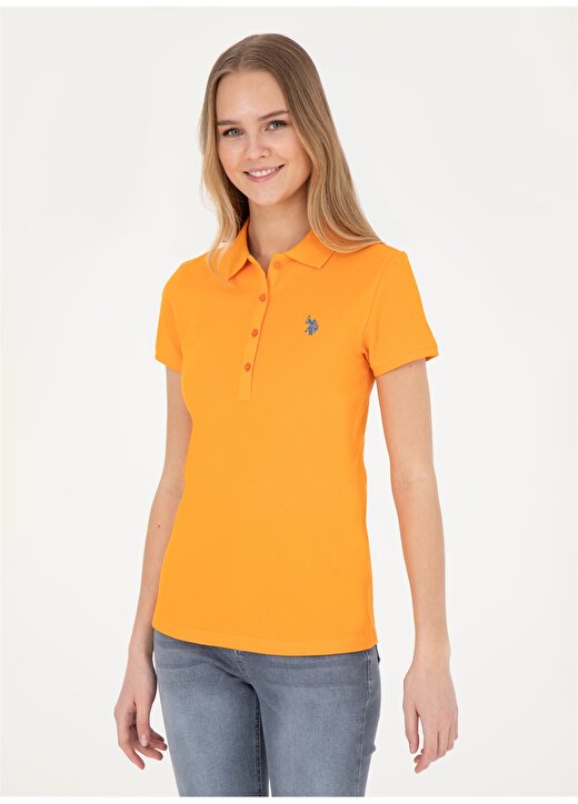 U.S. Polo Assn. Turuncu Kadın Slim Fit T-Shirt GTP-IY24 3