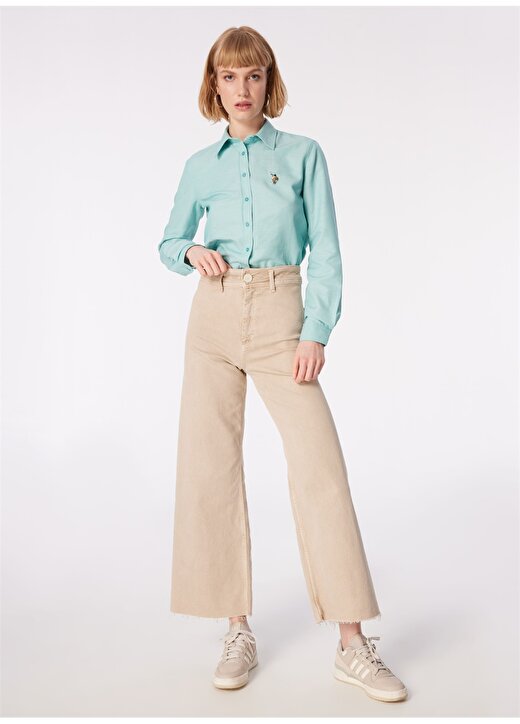U.S. Polo Assn. Slim Fit Gömlek Yaka Mint Kadın Gömlek WOXCOLOR024Y 2