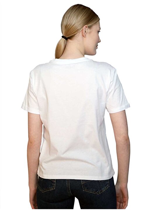 Lee Cooper O Yaka Baskılı Beyaz Kadın T-Shirt 242 LCF 242019 COSEP BEYAZ 4