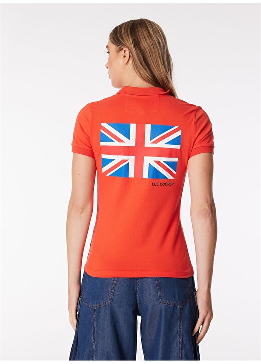 Lee Cooper Baskılı Mercan Kadın Polo T-Shirt 2