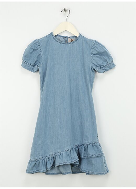 Lee Cooper Düz Açık Mavi Kız Çocuk Standart Elbise 242 LCG 144003 CORDELLA 1 LIGHT BLU 1