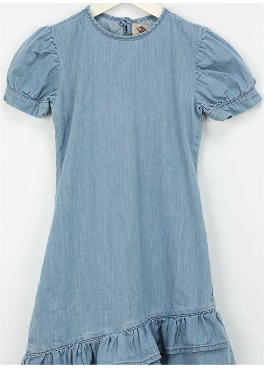Lee Cooper Düz Açık Mavi Kız Çocuk Standart Elbise 242 LCG 144003 CORDELLA 1 LIGHT BLU 3