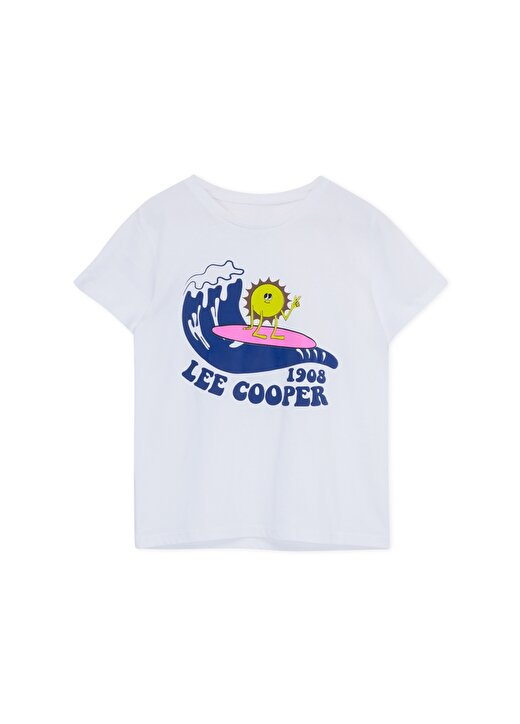 Lee Cooper Baskılı Beyaz Erkek Çocuk T-Shirt 242 LCB 242008 VAGUE BEYAZ 1