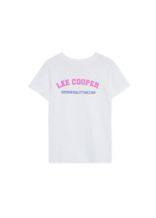 Lee Cooper Baskılı Beyaz Kız Çocuk T-Shirt 242 LCG 242007 SUSED BEYAZ 1