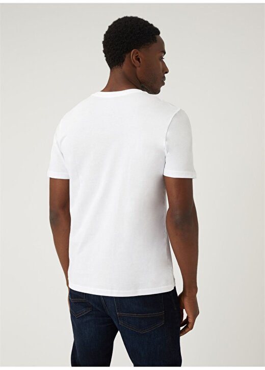 Marks & Spencer Bisiklet Yaka Düz Beyaz Erkek T-Shirt 5380M 3
