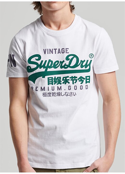 Superdry Bisiklet Yaka Baskılı Beyaz Erkek T-Shirt M1011356A01C_VL TEE 1