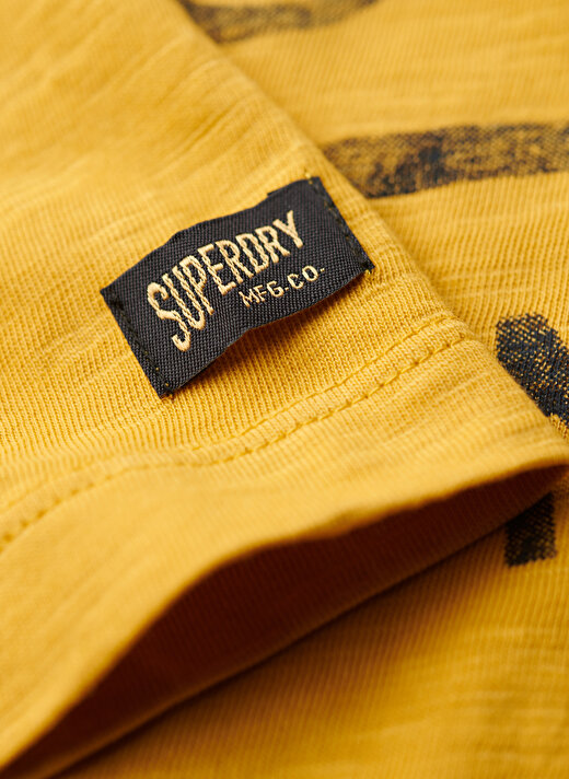 Superdry Bisiklet Yaka Baskılı Sarı Erkek T-Shirt M1011905A2AO_COPPER LABEL SCRIPT TE 4