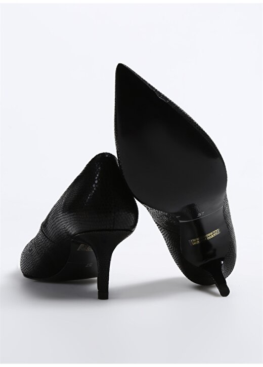 Divarese Siyah Kadın Deri Topuklu Ayakkabı 3261-4SS 4