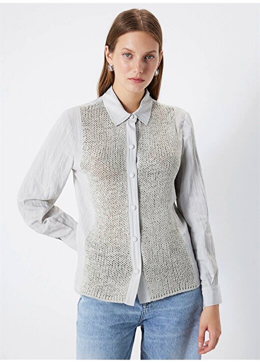 İpekyol Normal Gömlek Yaka Taş Kadın Gömlek IS1240025061030 1