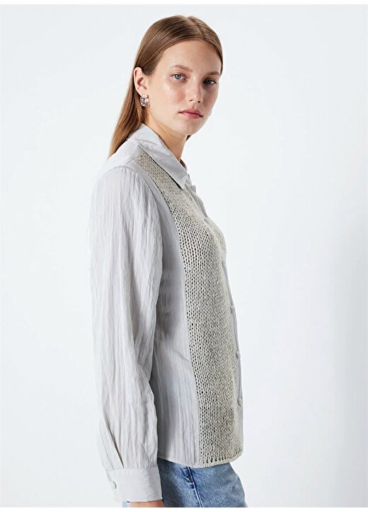 İpekyol Normal Gömlek Yaka Taş Kadın Gömlek IS1240025061030 3