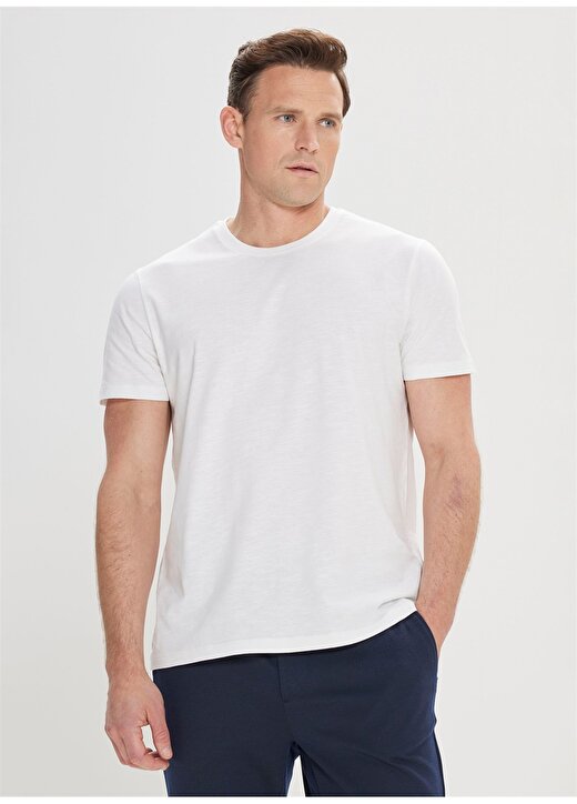 Altınyıldız Classics Beyaz Erkek T-Shirt 4A4824200050 3