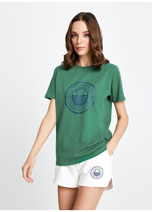 Ellesse Yeşil Kadın Bisiklet Yaka T-Shirt EF132-GRN 2