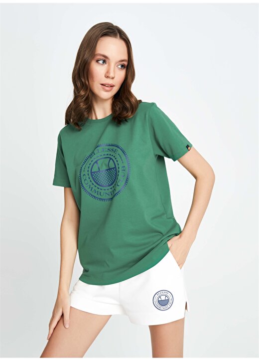Ellesse Yeşil Kadın Bisiklet Yaka T-Shirt EF132-GRN 3