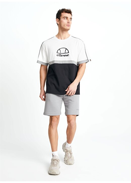Ellesse Siyah - Gri - Beyaz Erkek Bisiklet Yaka T-Shirt EM131-WT 3