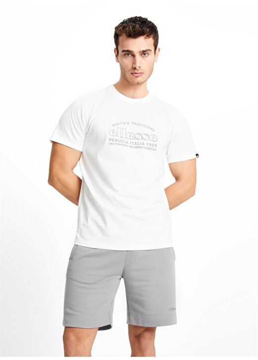 Ellesse Kırık Beyaz Erkek Bisiklet Yaka T-Shirt EM181-OF 3