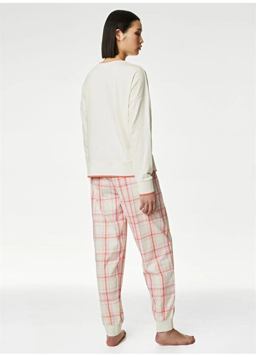 Marks & Spencer Düz Fildişi Kadın Pijama Takımı 1445J 4