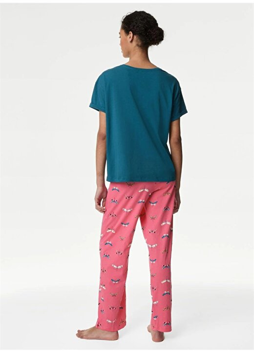 Marks & Spencer Düz Koyu Turkuaz Kadın Pijama Takımı 4102X 4