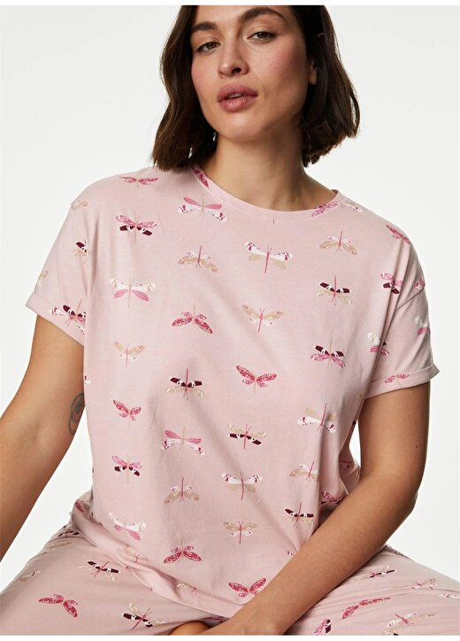 Marks & Spencer Düz Açık Pembe Kadın Pijama Takımı 4578F 2