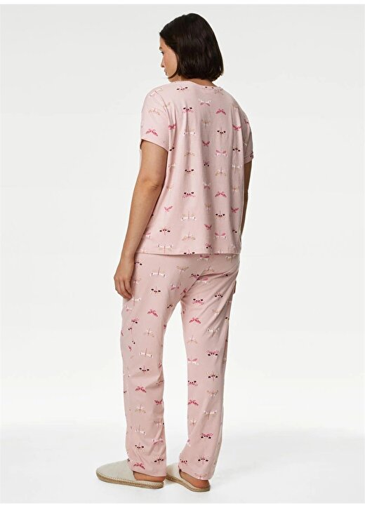 Marks & Spencer Düz Açık Pembe Kadın Pijama Takımı 4578F 4