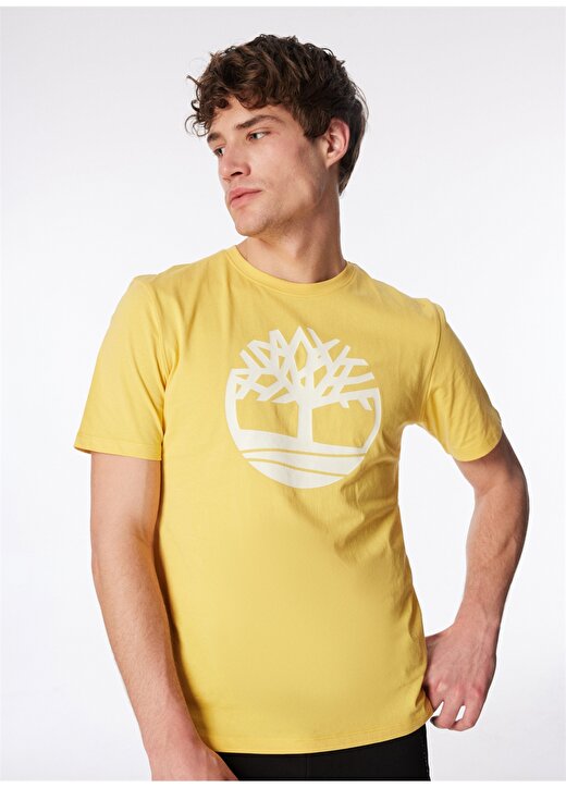 Timberland Sarı Erkek Bisiklet Yaka Baskılı T-Shirt TB0A2C2REG41_Short Sleeve Tee 3