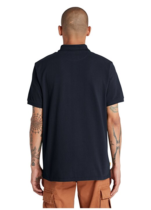 Timberland Lacivert Erkek Dik Yaka Polo T-Shirt TB0A26N44331_Pique Sleeve Polo 3