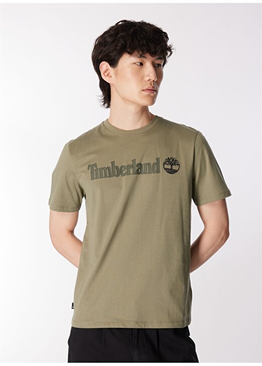 Timberland Haki Erkek Bisiklet Yaka Standart Fit Baskılı T-Shirt TB0A5UPQ5901_Short Sleeve Tee 1