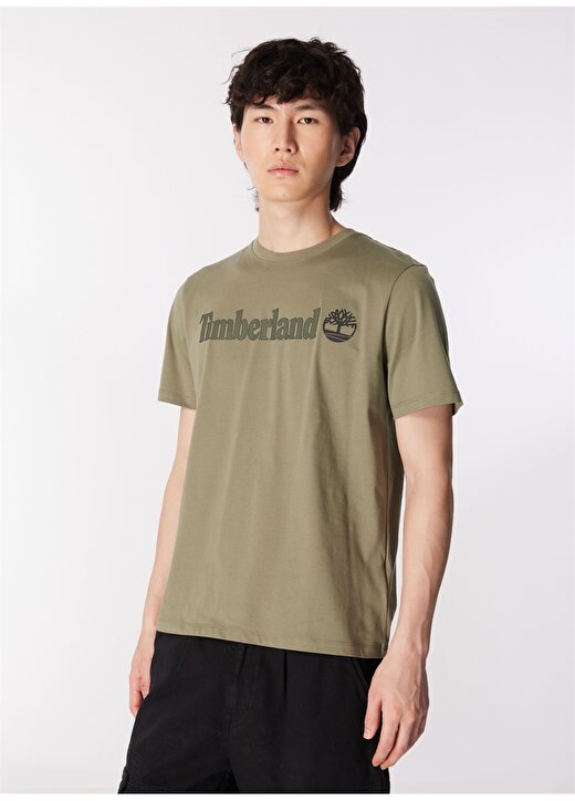 Timberland Haki Erkek Bisiklet Yaka Standart Fit Baskılı T-Shirt TB0A5UPQ5901_Short Sleeve Tee 3