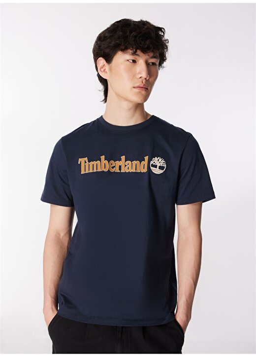 Timberland Lacivert Erkek Bisiklet Yaka Standart Fit Baskılı T-Shirt TB0A5UPQ4331_Short Sleeve Tee 3