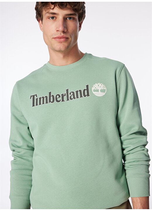 Timberland Yeşil Erkek Bisiklet Yaka Baskılı Sweatshirt TB0A5UJYEW01_Crew Neck 3