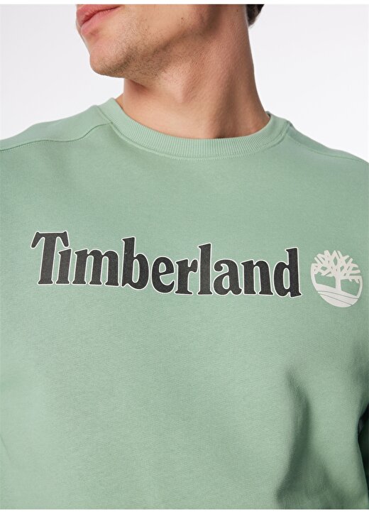 Timberland Yeşil Erkek Bisiklet Yaka Baskılı Sweatshirt TB0A5UJYEW01_Crew Neck 4