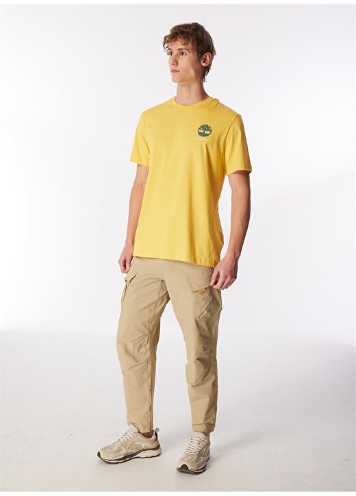 Timberland Sarı Erkek Bisiklet Yaka Normal Kalıp Baskılı T-Shirt TB0A5UDYEG41_Short Sleeve Tee 2