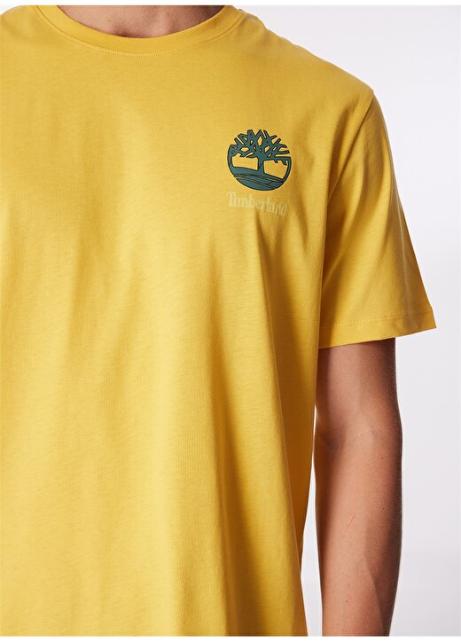 Timberland Sarı Erkek Bisiklet Yaka Normal Kalıp Baskılı T-Shirt TB0A5UDYEG41_Short Sleeve Tee 4