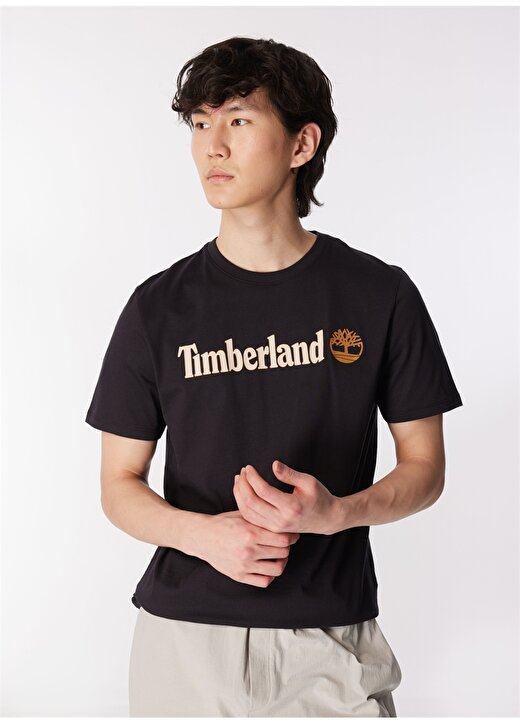 Timberland Siyah Erkek Bisiklet Yaka Standart Fit Baskılı T-Shirt TB0A5UPQ0011_Short Sleeve Tee 3