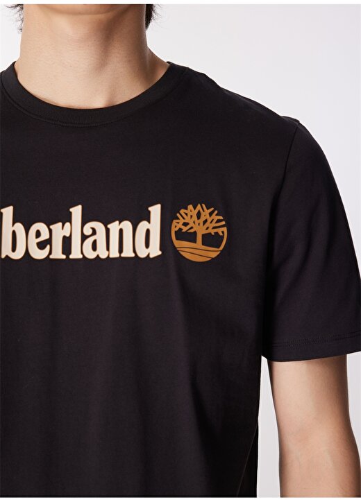 Timberland Siyah Erkek Bisiklet Yaka Standart Fit Baskılı T-Shirt TB0A5UPQ0011_Short Sleeve Tee 4