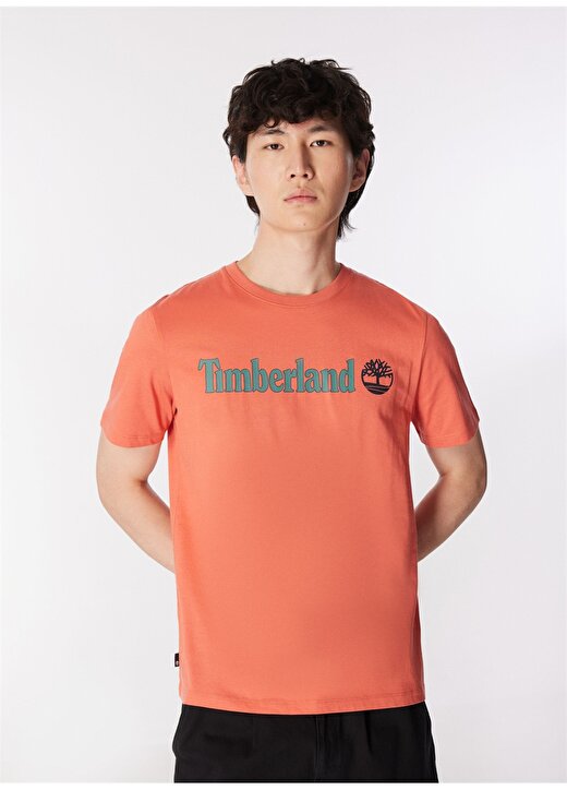 Timberland Kahve Erkek Bisiklet Yaka Standart Fit Baskılı T-Shirt TB0A5UPQEI41_Short Sleeve Tee 1