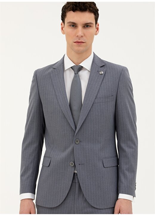 Pierre Cardin Normal Bel Extra Slim Koyu Mavi Erkek Takım Elbise E19392/EXT 2